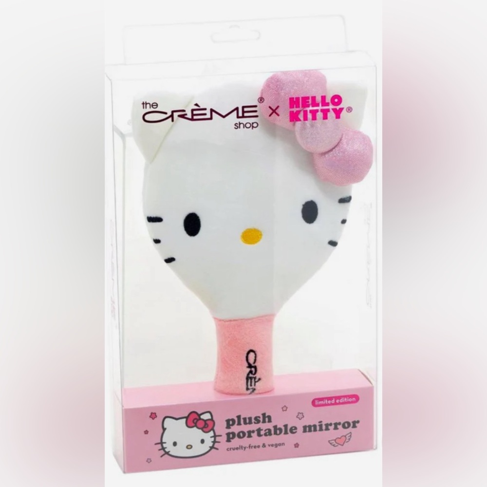 Hello Kitty Limited Edition Plush Portable Mirror W/Bonus Brush NEW💞